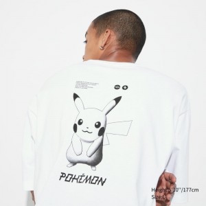 T Shirts Uniqlo Pokémon Masters Ex Ut Oversized Short-sleeve Graphic Homme Blanche | 1740005