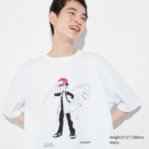 T Shirts Uniqlo Pokémon Masters Ex Ut Oversized Short-sleeve Graphic Homme Blanche | 4404537