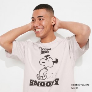 T Shirts Uniqlo Retro Peanuts Ut Oversized Short-sleeve Graphic Homme Blanche | 7226700