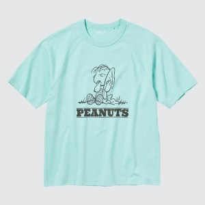 T Shirts Uniqlo Retro Peanuts Ut Oversized Short-sleeve Graphic Homme Bleu | 354963