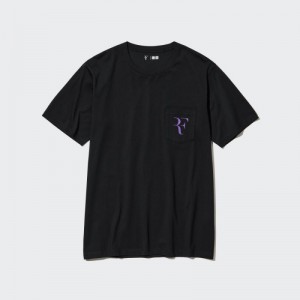 T Shirts Uniqlo Rf Short-sleeve Graphic Femme Noir | 9785975