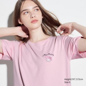 T Shirts Uniqlo Sanrio characters UT Short-Sleeve Femme Rose | 7430688