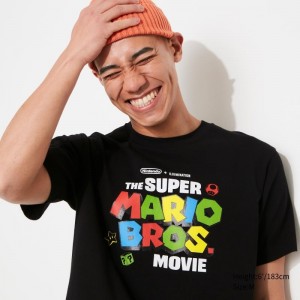 T Shirts Uniqlo The Super Mario Bros. Movie Ut Short Sleeve Graphic Homme Noir | 9684158