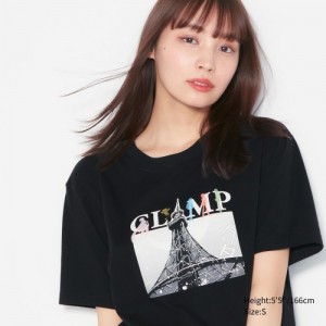 T Shirts Uniqlo The World of CLAMP UT Short Sleeve Femme Noir | 8023372