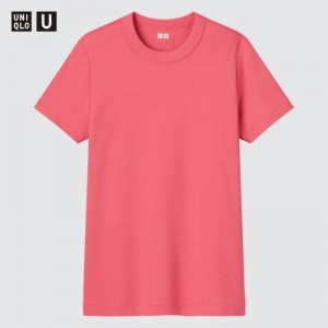 T Shirts Uniqlo U Crew Neck Short-sleeve Femme Rouge | 6607420