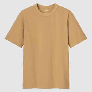 T Shirts Uniqlo U Crew Neck Short-sleeve Homme Jaune | 5450495