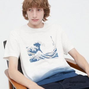 T Shirts Uniqlo Ukiyo-e Ut Short-sleeve Graphic Homme Blanche | 1953847