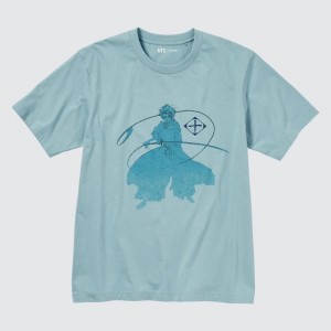 T Shirts Uniqlo Ut Archive Ut Bleach Short-sleeve Graphic Homme Bleu | 1424170