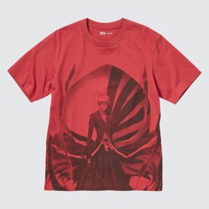T Shirts Uniqlo Ut Archive Ut Bleach Short-sleeve Graphic Homme Rouge | 4308588