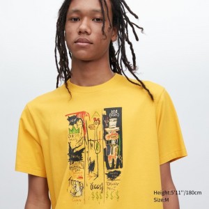 T Shirts Uniqlo Ut Archive Ut Short Sleeve Graphic Jean-michel Basquiat Homme Jaune | 6449958