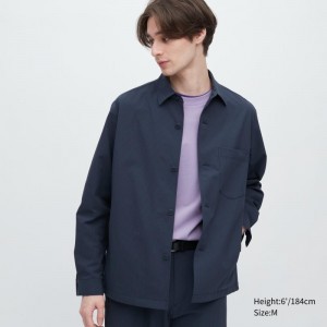 Vestes Uniqlo Airsense Shirt SeersuckerUltra Light Shirt Homme Bleu | 5138320