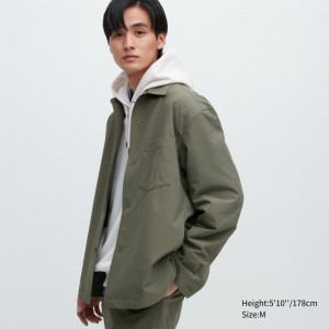 Vestes Uniqlo Airsense Shirt Ultra Light Shirt Homme Vert Olive | 8023161