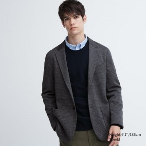 Vestes Uniqlo Comfort Houndstooth Homme Grise | 4003524