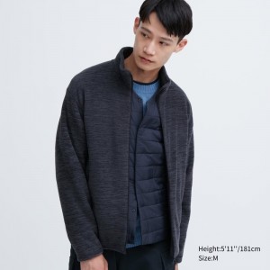 Vestes Uniqlo Fleece Full-zip Long Sleeve Homme Bleu | 1757658