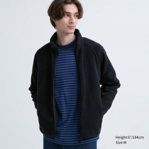 Vestes Uniqlo Fleece Long-sleeve Full-zip Homme Noir | 401446