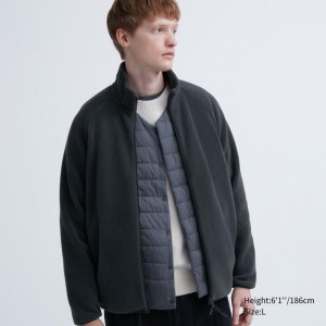 Vestes Uniqlo Fleece Long-sleeve Full-zip Homme Grise | 6828366