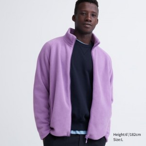 Vestes Uniqlo Fleece Long-sleeve Full-zip Homme Violette | 2066311