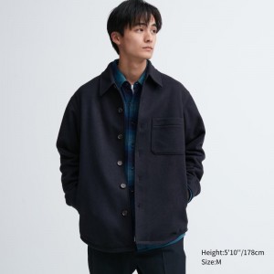 Vestes Uniqlo Overshirt Homme Bleu Marine | 3588992