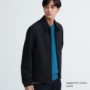 Vestes Uniqlo Single Collar Short Homme Bleu Marine | 4990503