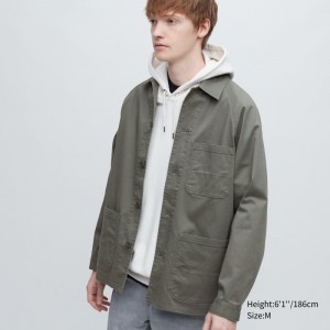 Vestes Uniqlo Utility Homme Vert Olive | 8541930
