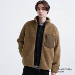 Vestes Uniqlo Windproof Outer Fleece Homme Beige | 1112218