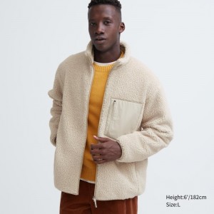 Vestes Uniqlo Windproof Outer Fleece Homme Beige | 7244591