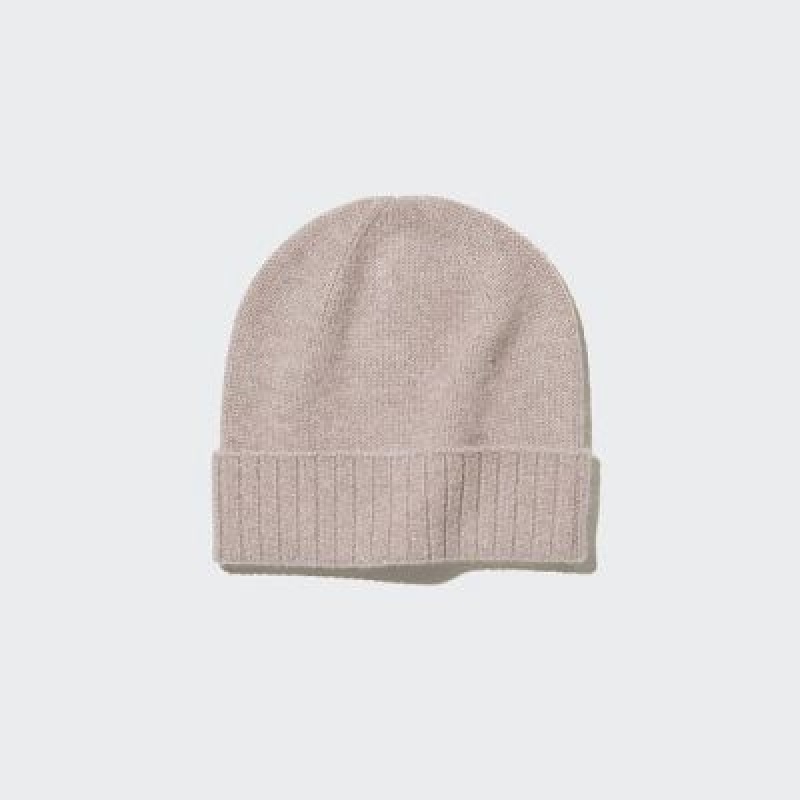 Bonnet Uniqlo Cashmere Knitted Femme Beige | 1142676