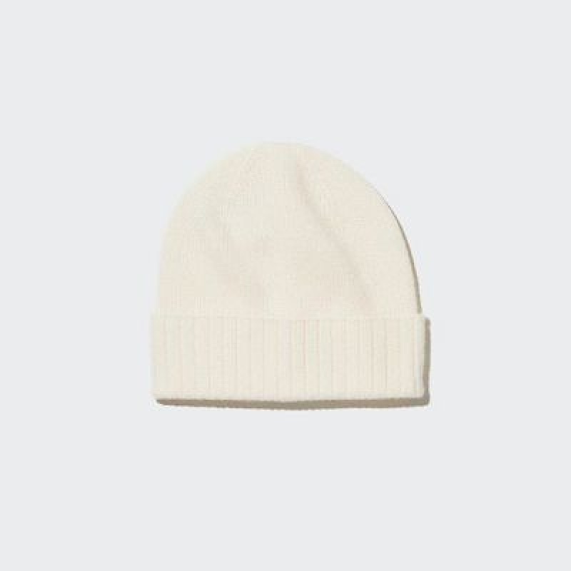 Bonnet Uniqlo Cashmere Knitted Femme Blanche | 2464998