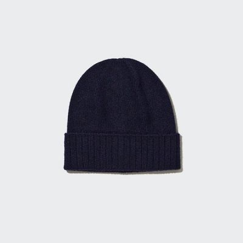 Bonnet Uniqlo Cashmere Knitted Femme Bleu Marine | 4087861