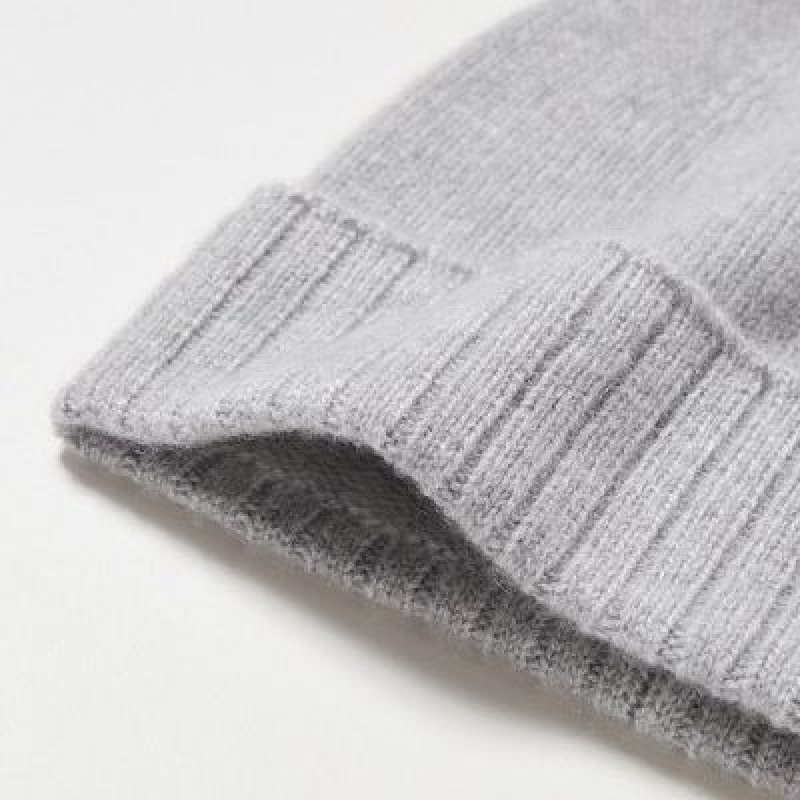Bonnet Uniqlo Cashmere Knitted Femme Grise | 5985076