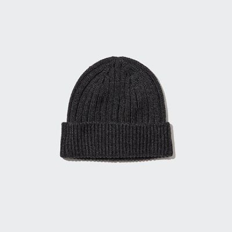 Bonnet Uniqlo HEATTECH Ribbed Femme Noir | 5126034