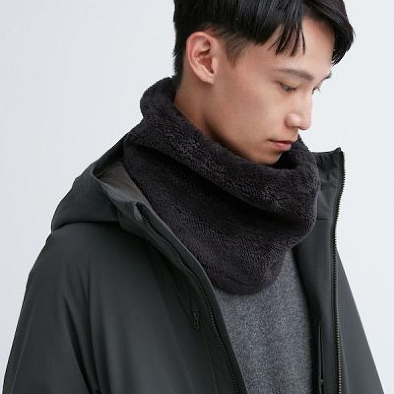 Cache-Cou Uniqlo HEATTECH Fluffy Yarn Femme Noir | 328655