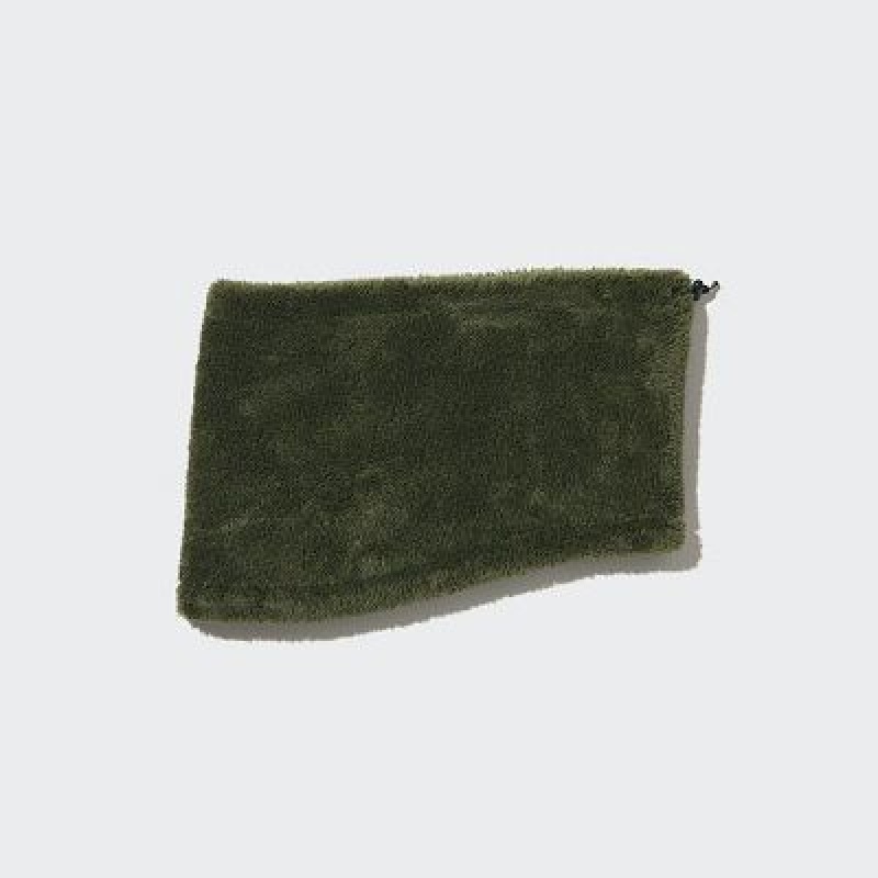 Cache-Cou Uniqlo HEATTECH Fluffy Yarn Femme Vert Olive | 3513438