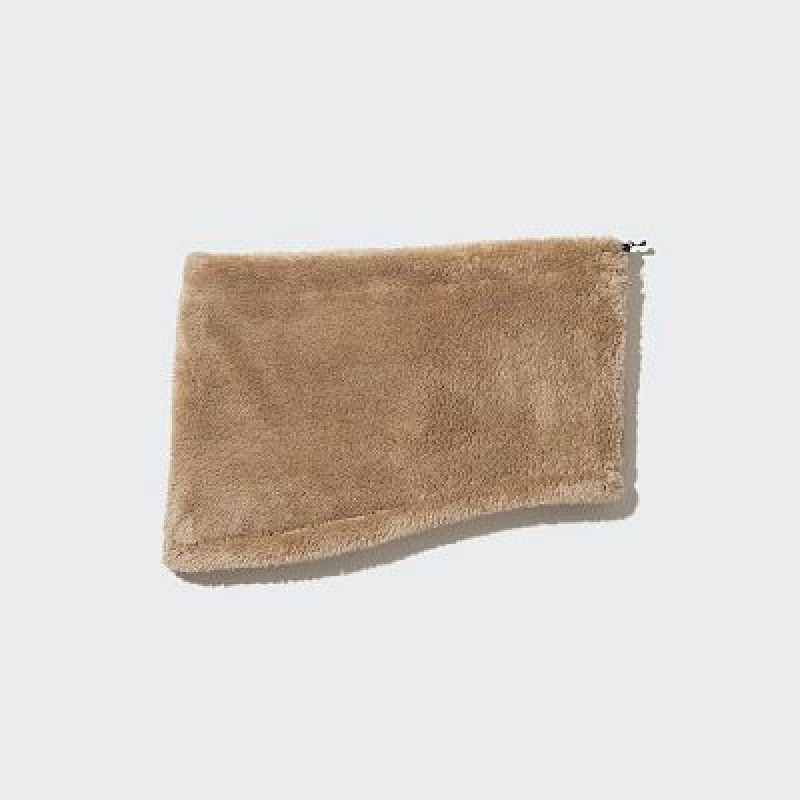 Cache-Cou Uniqlo HEATTECH Fluffy Yarn Femme Beige | 9111617