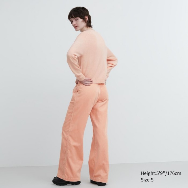 Cardigan Uniqlo Cashmere Crew Neck Long-Sleeve Short Femme Rose | 3790854