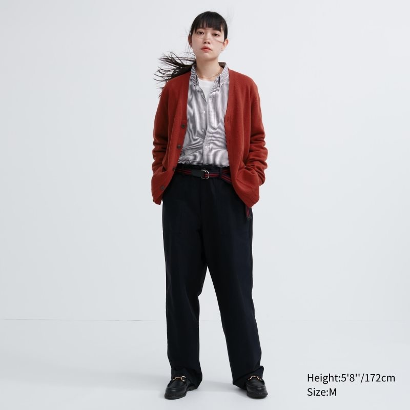 Cardigan Uniqlo Premium Lambswool V-neck Long-sleeve Homme Rouge | 770941