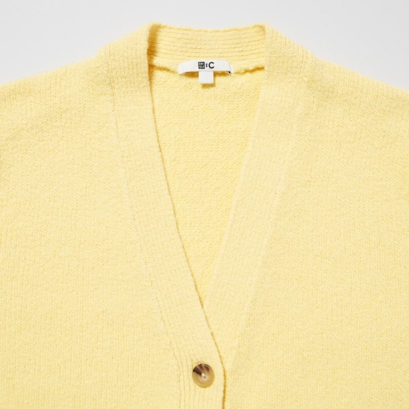 Cardigan Uniqlo Soft Knit V-Neck Flare Long-Sleeve Femme Jaune | 9601063