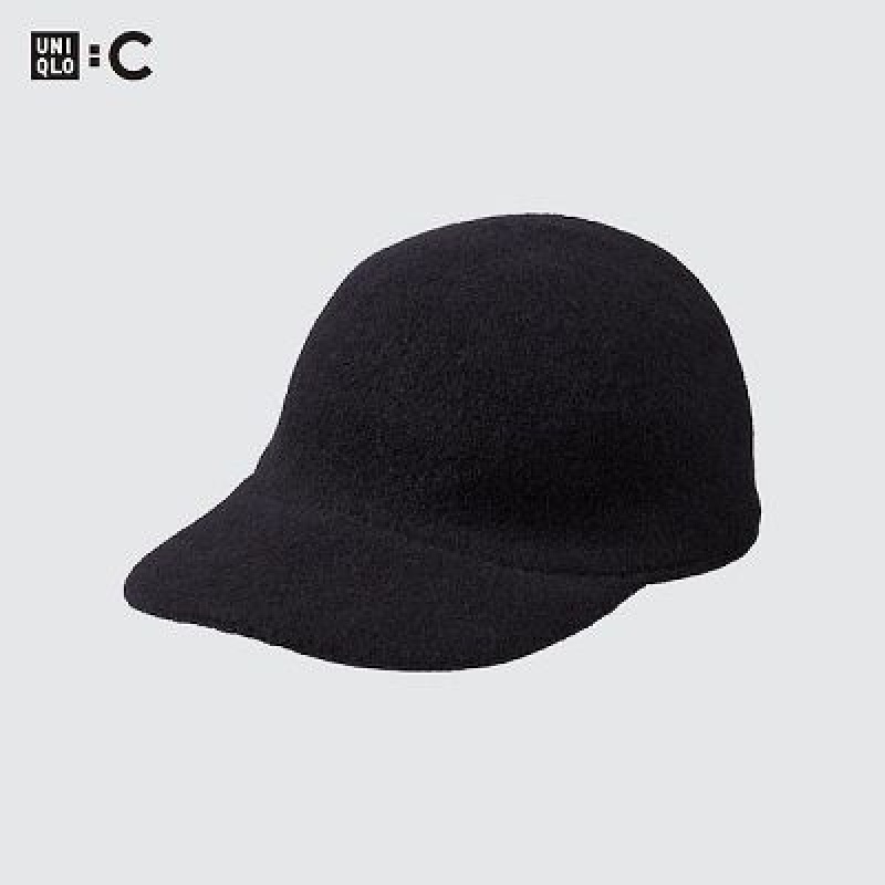 Casquettes Uniqlo Adjustable Wool Femme Noir | 4290171