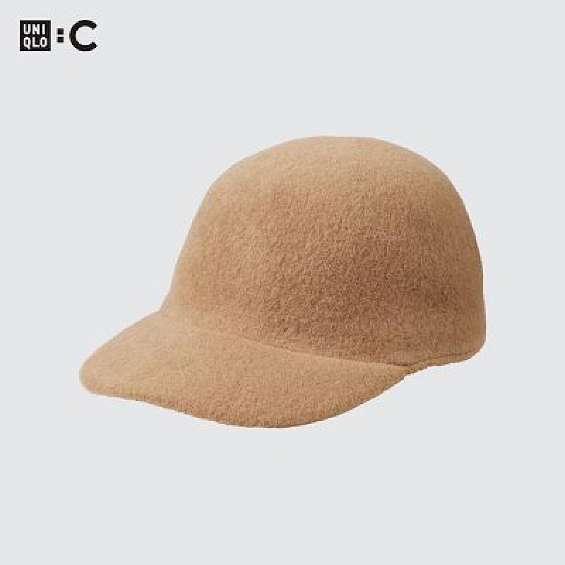 Casquettes Uniqlo Adjustable Wool Femme Beige | 2256533