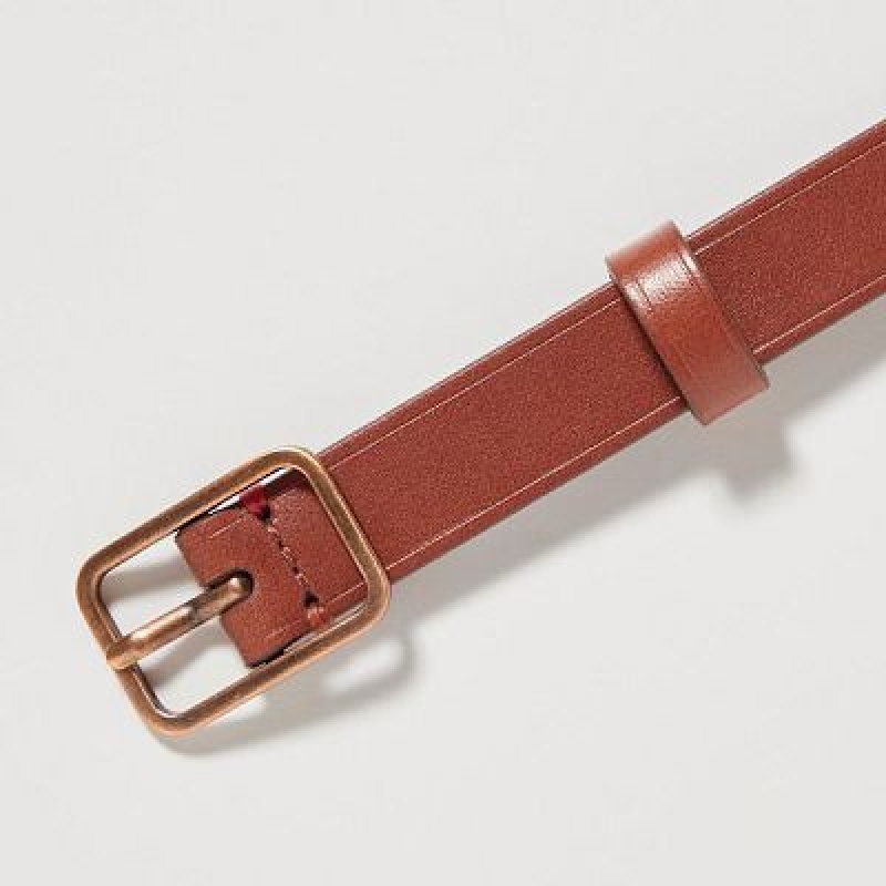 Ceintures Uniqlo Narrow Femme Marron | 3515546