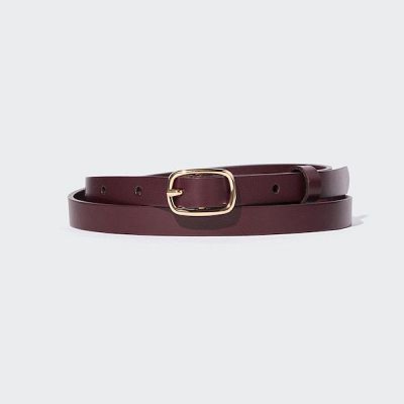 Ceintures Uniqlo Skinny Femme Bordeaux | 9902358