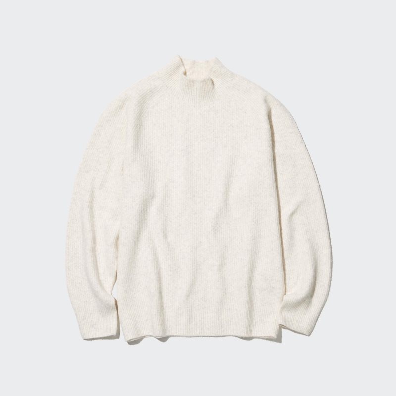 Chandails Uniqlo 3d Knit Souffle Yarn Mock Neck Homme Blanche | 8629054