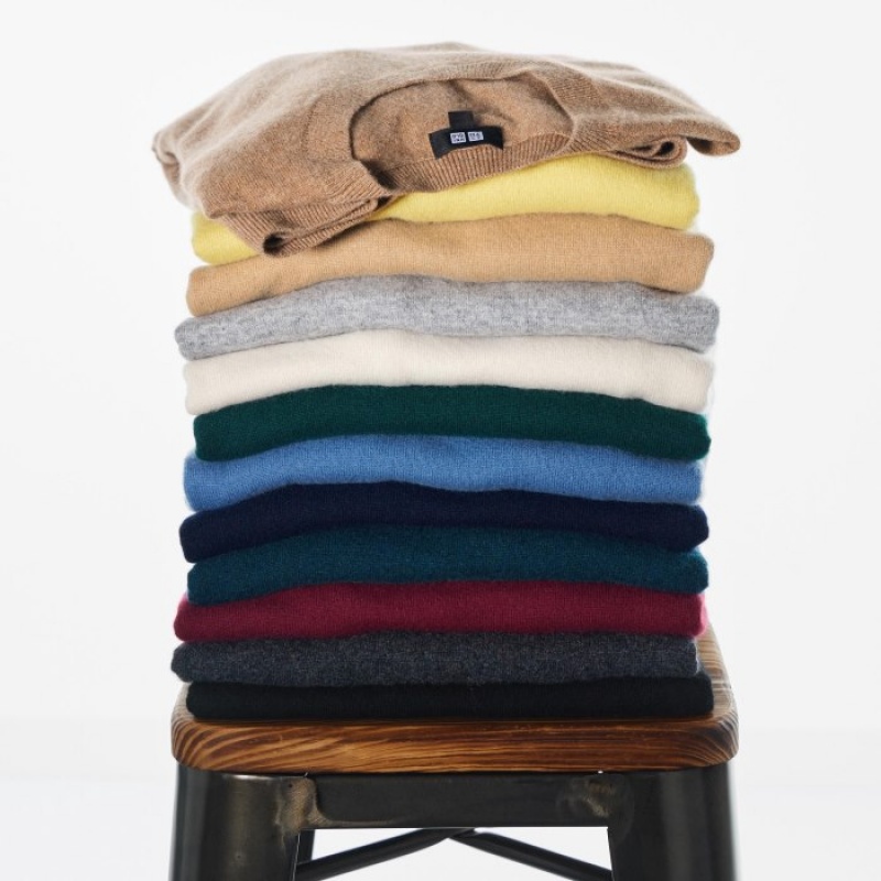 Chandails Uniqlo Cashmere Crew Neck Long-sleeve Femme Bordeaux | 4905669