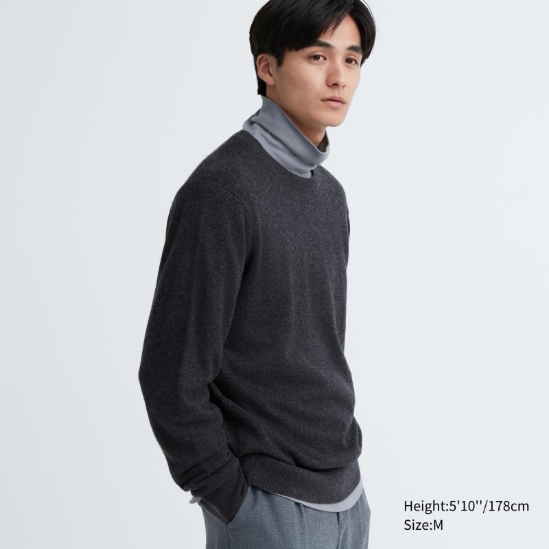 Chandails Uniqlo Cashmere Crew Neck Long-sleeve Homme Grise | 4610902