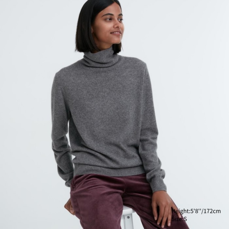 Chandails Uniqlo Cashmere Turtleneck Femme Grise | 3254478