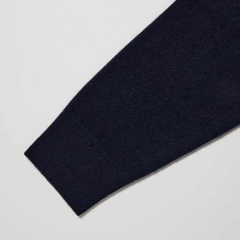 Chandails Uniqlo Cashmere Turtleneck Long-sleeve Femme Bleu Marine | 1286979