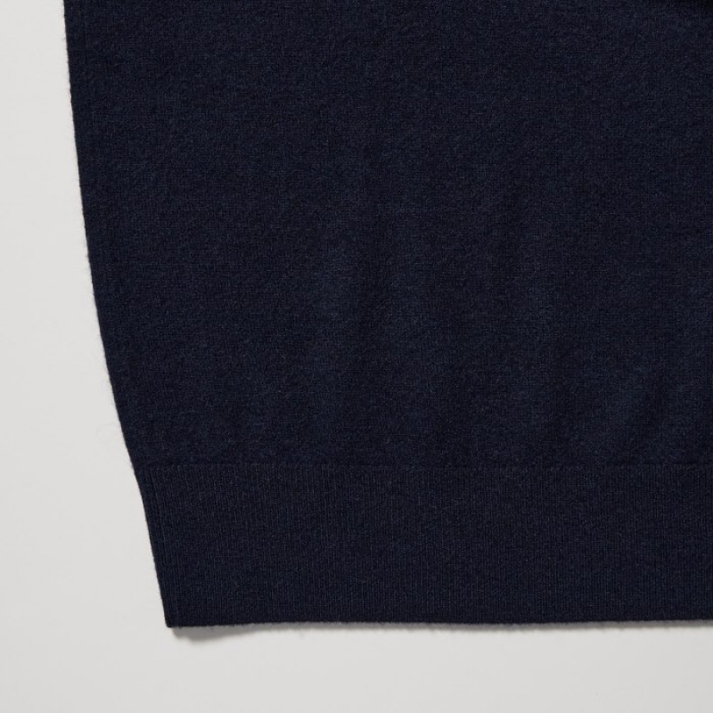 Chandails Uniqlo Cashmere Turtleneck Long-sleeve Femme Bleu Marine | 1286979