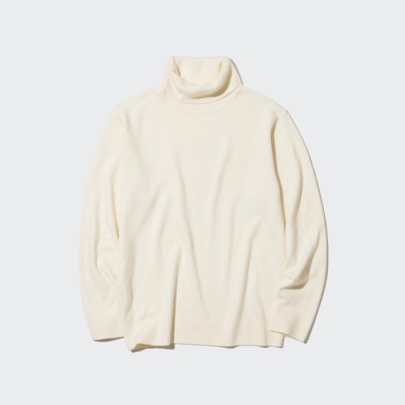 Chandails Uniqlo Cashmere Turtleneck Long-sleeve Femme Blanche | 5623590