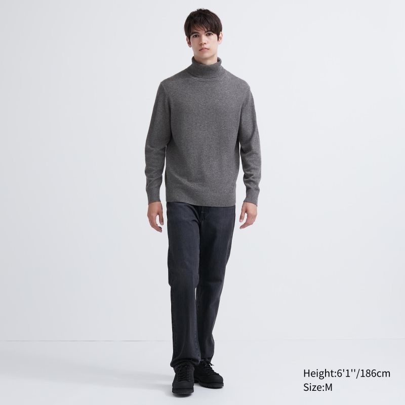 Chandails Uniqlo Cashmere Turtleneck Long-sleeve Homme Grise | 9116721