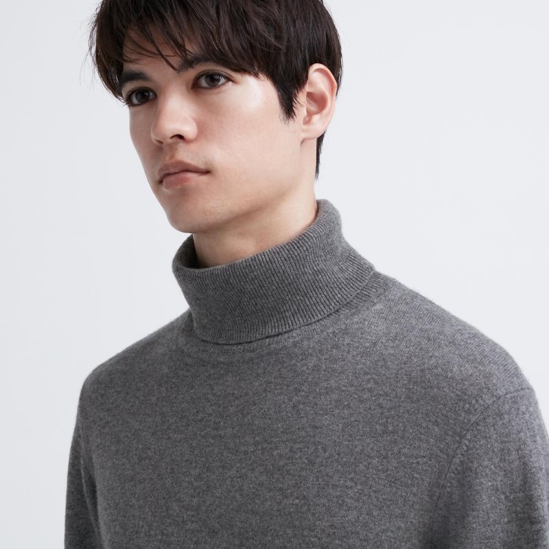 Chandails Uniqlo Cashmere Turtleneck Long-sleeve Homme Grise | 9116721